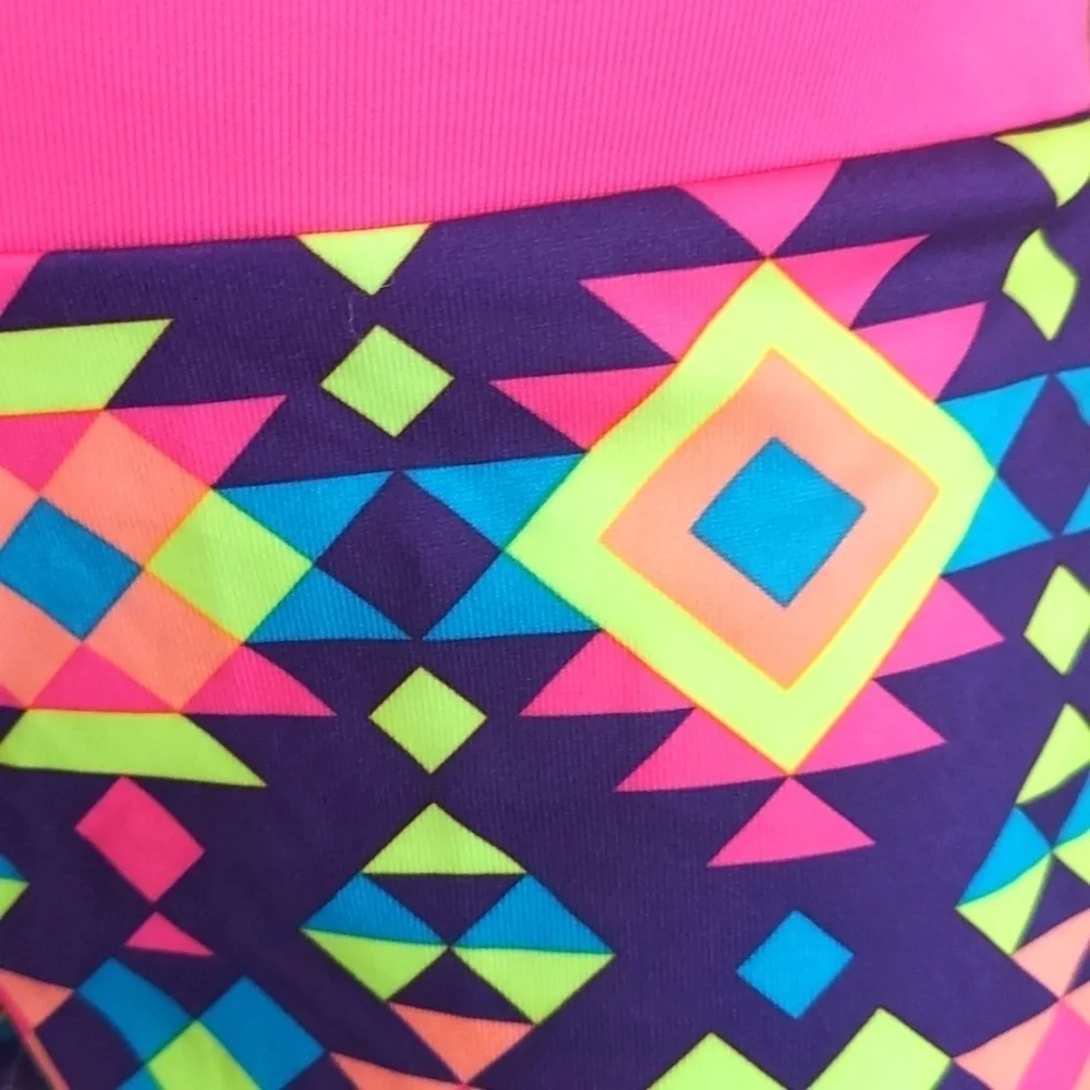 Circo geometric gymnastics dance cheer active spandex shorts - pink - S (6/6x)